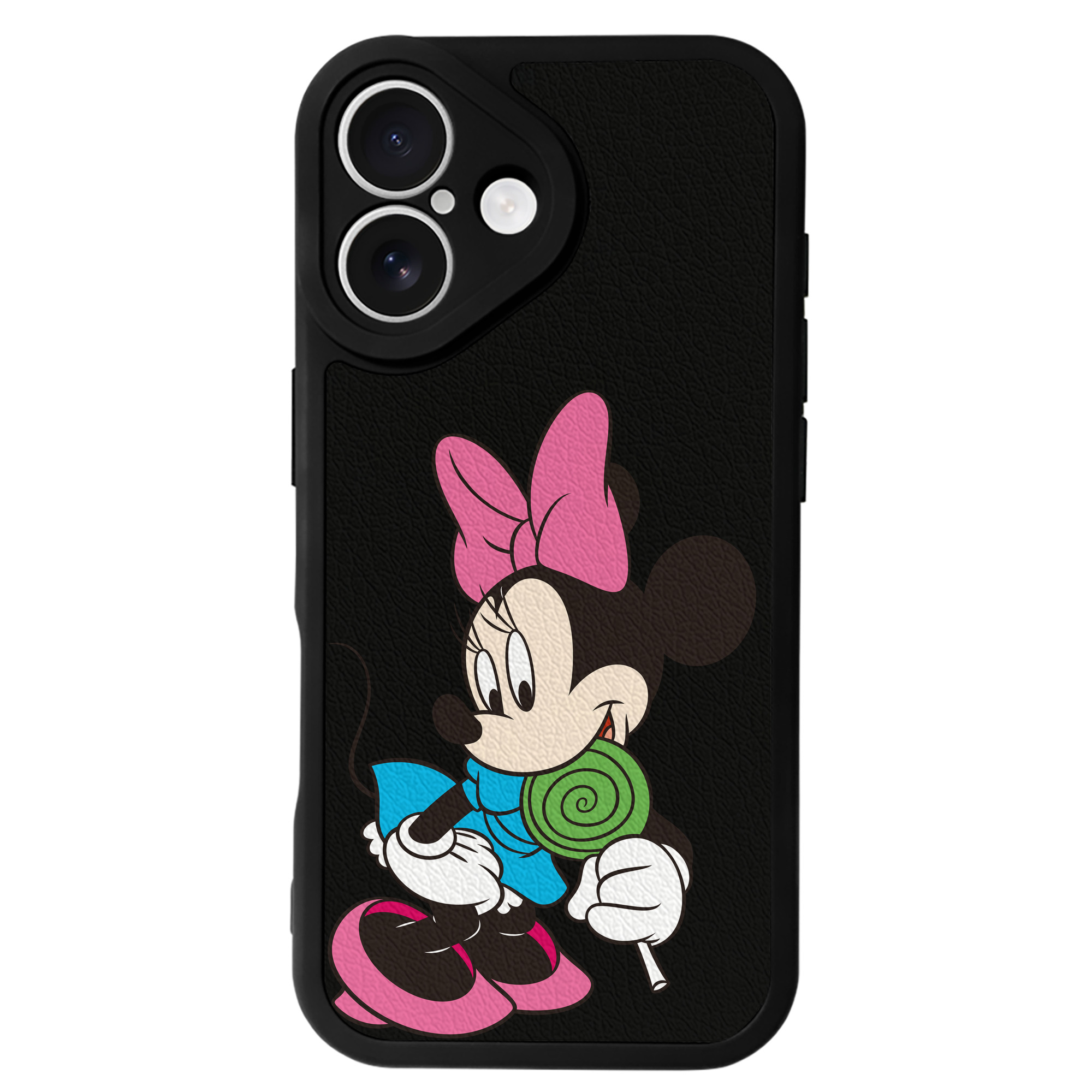（画像用） ミッキーマウス Mickey Mouse 【iPhone 16シリーズ対応】シリコンスマホケース（レザー調） 材質：シリコン